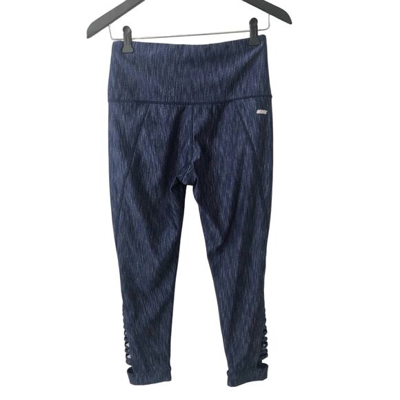 Danskin Now Blue Herringbone Print Lattice Legging - Picture 4 of 7